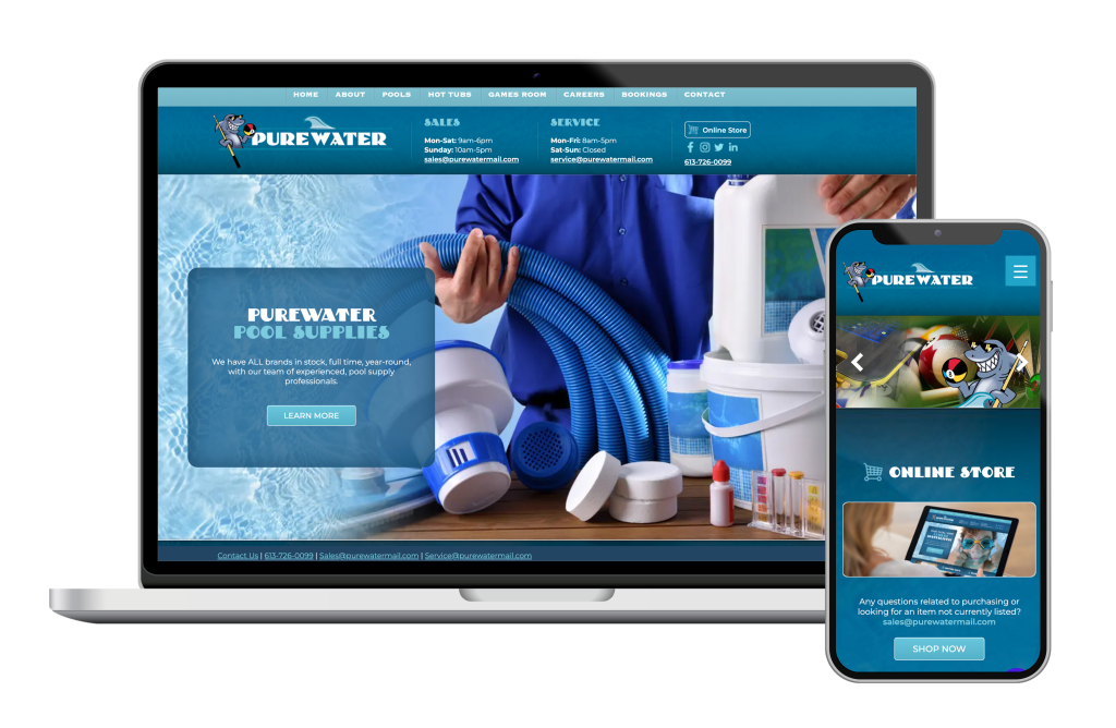 Purewater Pools - Ottawa Web Design Webshark